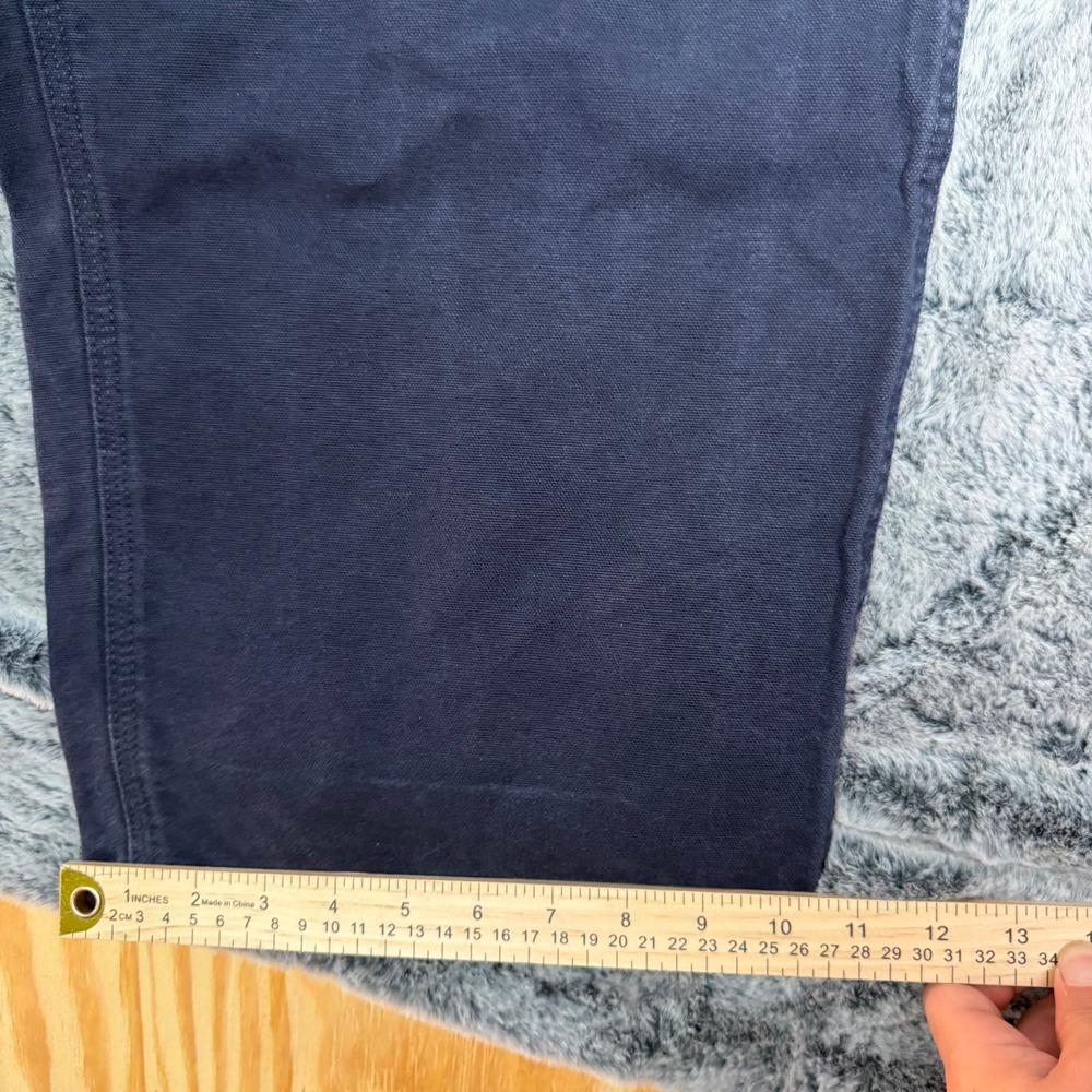 Carhartt B11-MDT Loose Fit Washed Duck Dungaree Pants Navy 46x32 Mens - Picture 5 of 10